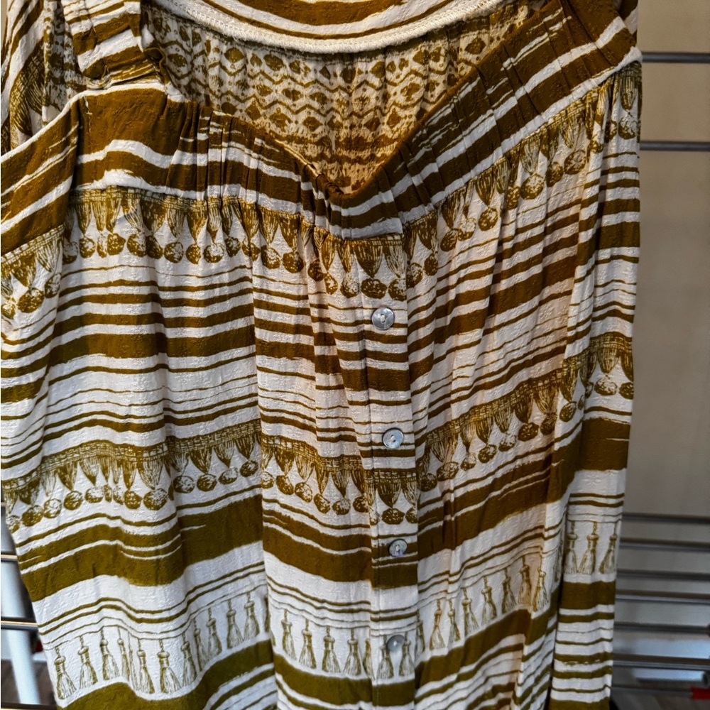 Striped Brown and White Women's Top - Picture 4 of 5